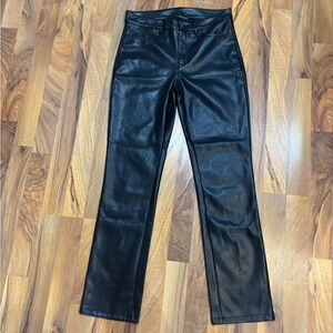 Tribal Black leather pants high waisted